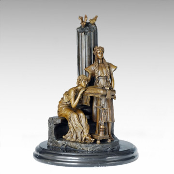 Классическая фигура Статуя 2 Девы Бронзовая скульптура TPE-1010